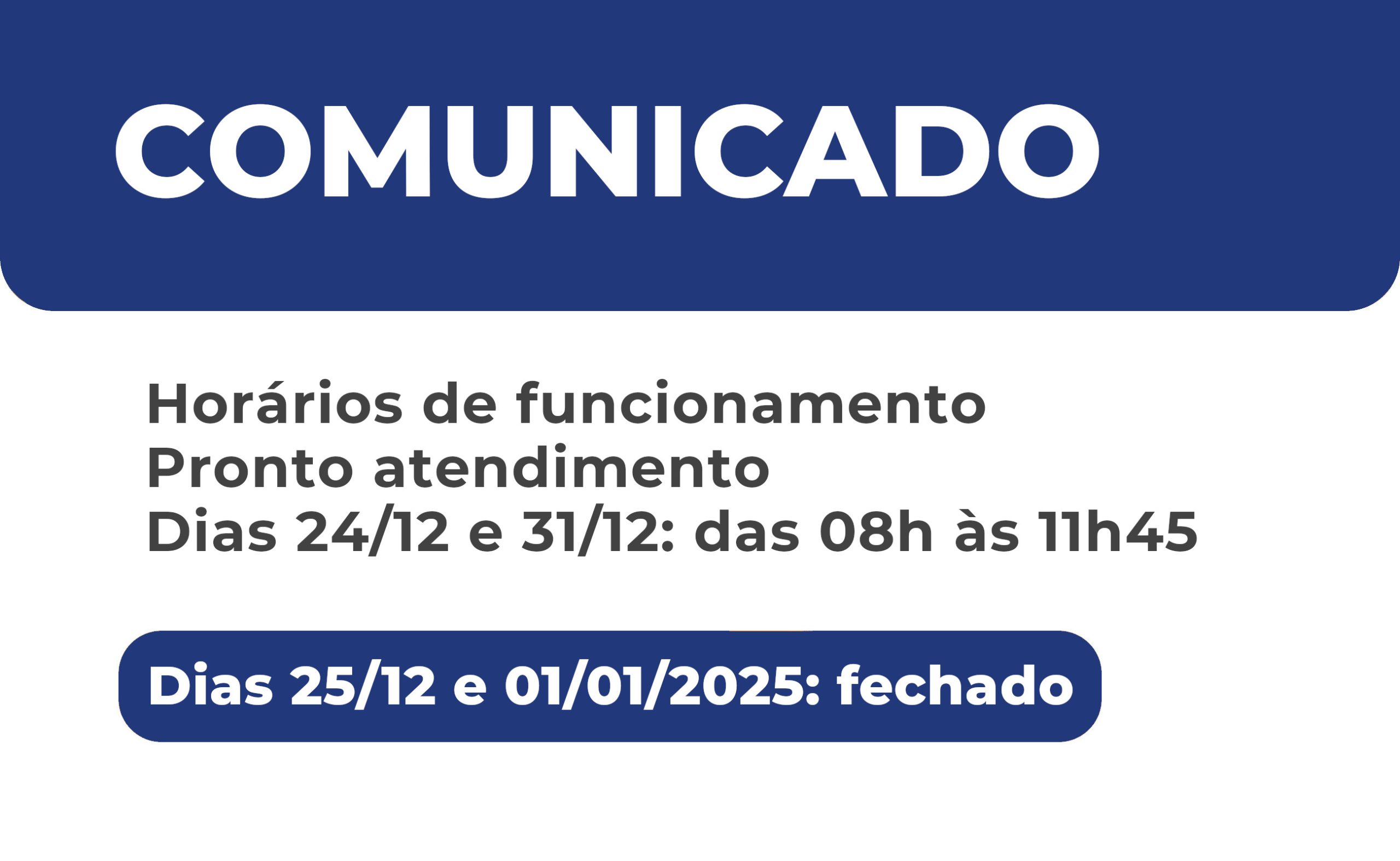 Comunicado de Fim de ano